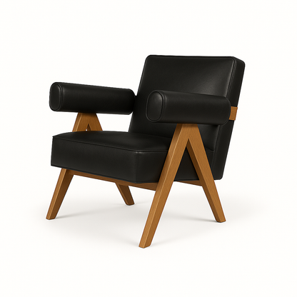 Fotoliu piele NEAGRA | model DANTE