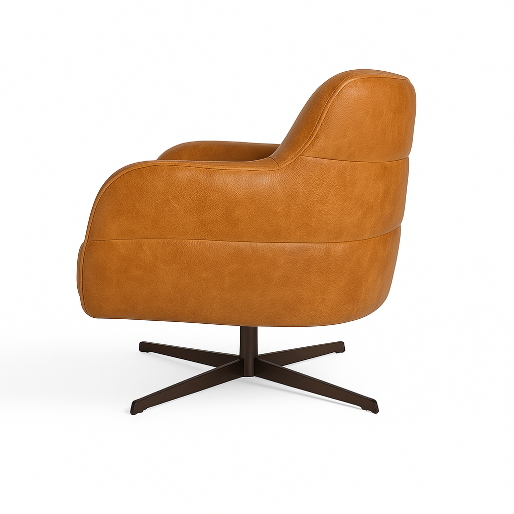 Fotoliu piele RICO culoare maro deschis – Confort și rafinament