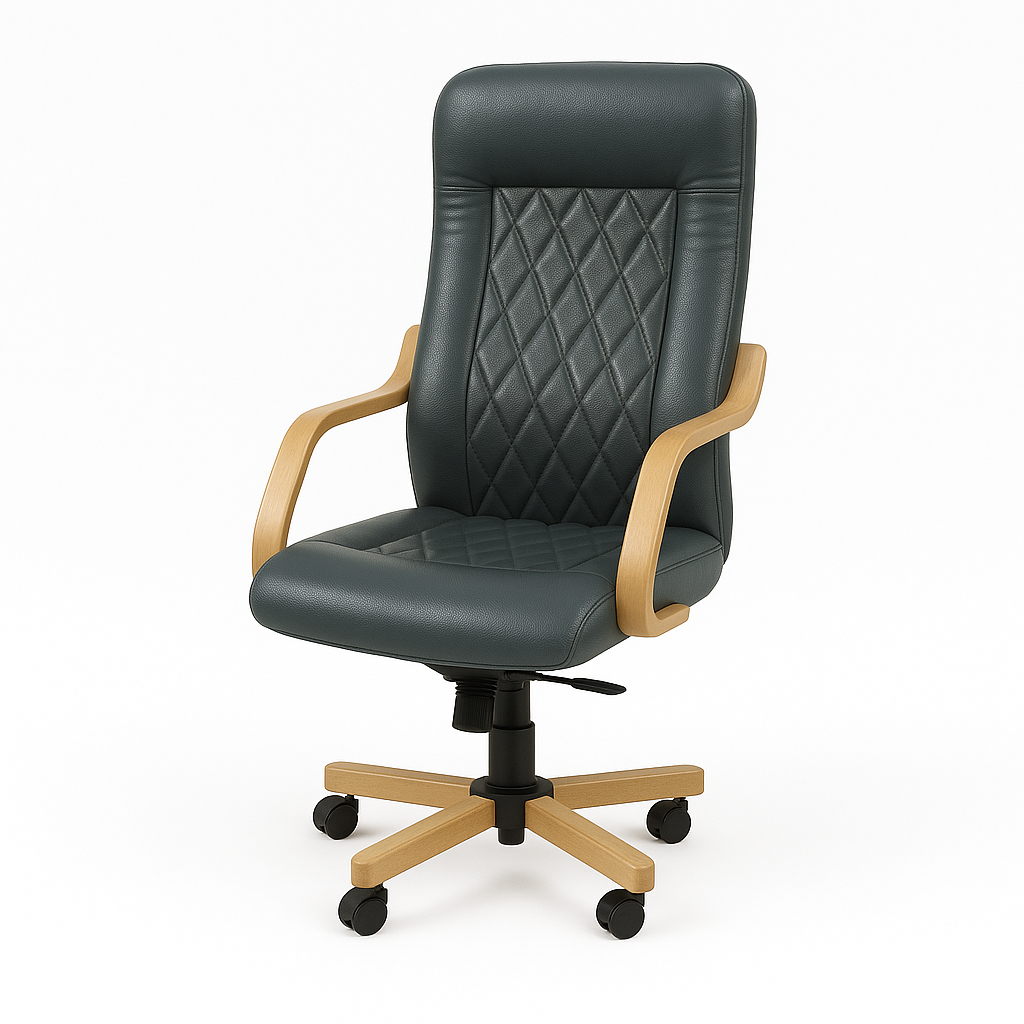 Scaun birou piele VERDE | model DONALD P